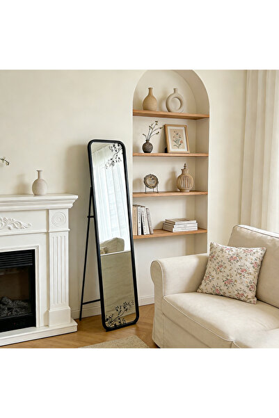 Bleco Black Metal Frame Floor Mirror - Vanity Mirror for Home, Bathroom, and ...