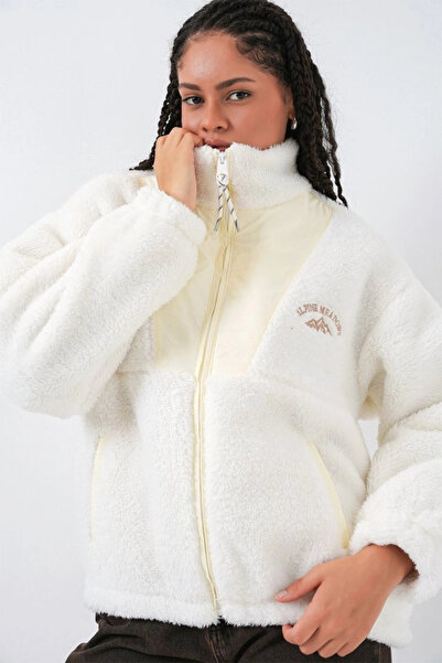 nedo7    5194 Plush Coat Jacket - Ecru