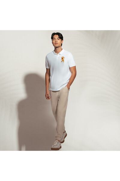 Giordano Men’s Slim Fit 3D Lion CNY Lycra Pique Polo