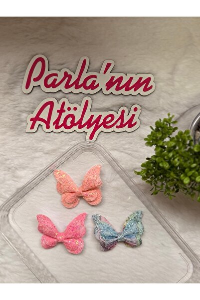 SOFT Набір з 3 блискучих шпильок «Метелик»