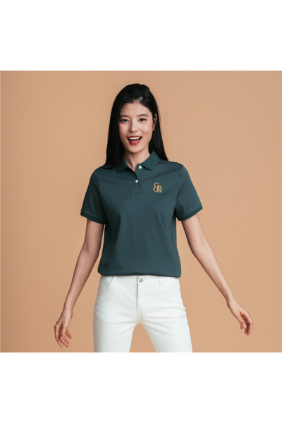 Giordano Women’s Embroidered Cotton Liquid Touch Polo