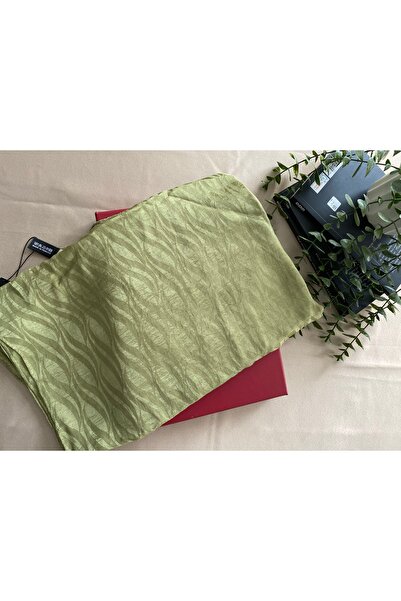 MİNELEŞARP34 Mineleşarp Wave Pattern Italian Jacquard Oil Green Shawl