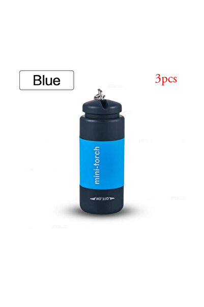 Choice 3pcs Blue Pocket Keychain Flashlight Waterproof Outdoor Hiking Camping...