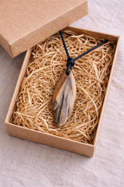 Seyyahpatiler El yapımı doğal ahşap driftwood kolye