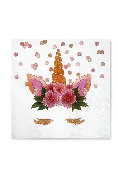 Story مناديل ورقية مقاس 33×33 سم، طبقتين، بنقشة وحيد القرن، عبوة من 20 قطعة