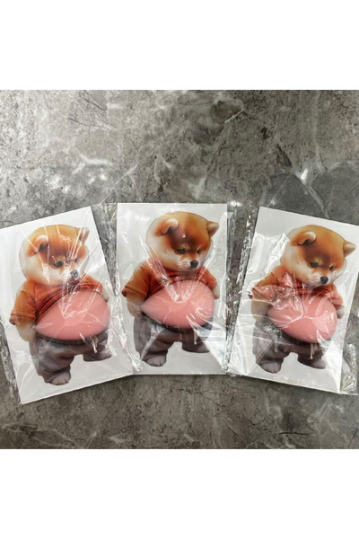 Choice 3 ملصقات ثلاثية الأبعاد لبطن كلب شيبا إينو - جرو لطيف يرتدي زيًا برتقا...