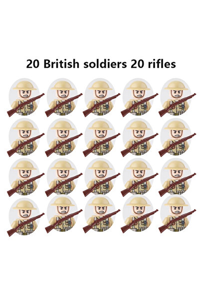 Choice Dark Khaki 20pcs/lot WW2 Military Soviet US UK China France Soldiers B...