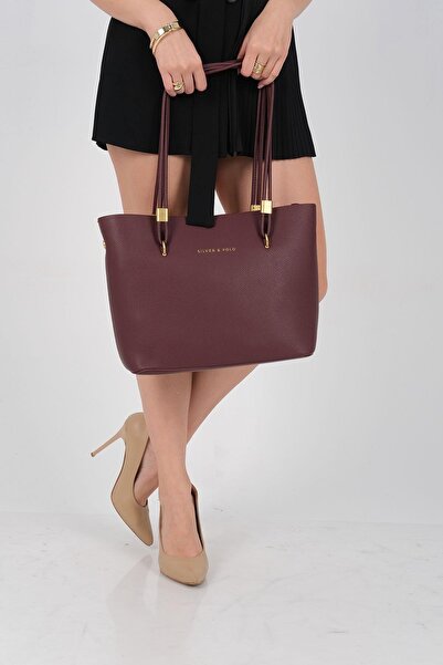 Silver Polo Silver & Polo Sp1239 Women's Shoulder Bag Claret Red