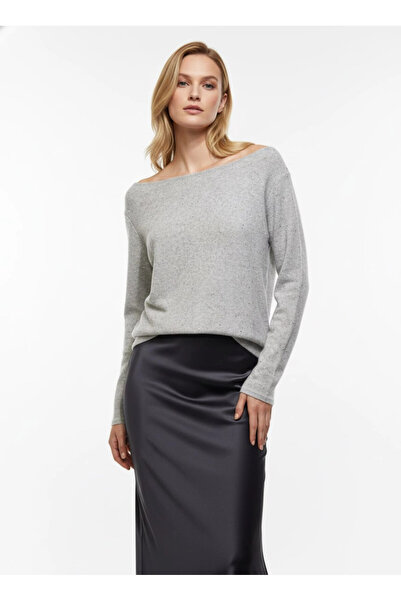 Cool & Sexy Kayak Neckline Glitter Knit Sweater