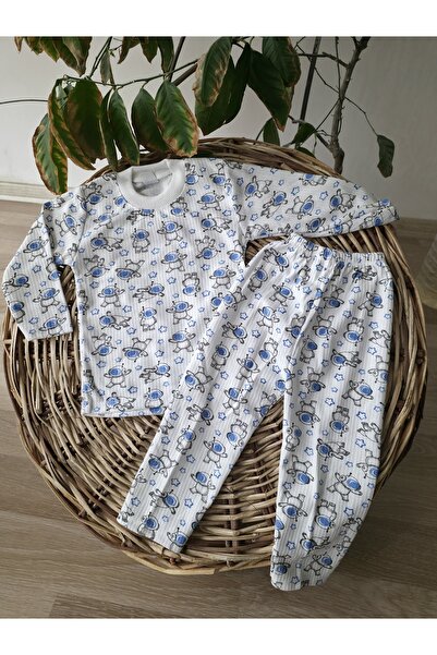 Nayinom طقم بيجامة للأطفال من Astronot مطبوع مصنوع من القطن بنسبة 100%، طقم ن...