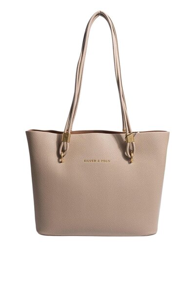 Silver Polo Silver & Polo Sp1239 Women's Shoulder Bag Beige