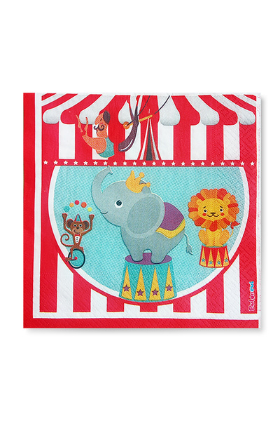 Story مناديل ورقية منقوشة بنمط السيرك مقاس 33×33 سم، طبقتين، عبوة من 20 قطعة