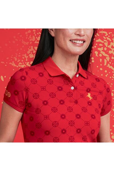 Giordano Women’s Slim Fit Patterned Cotton Polo