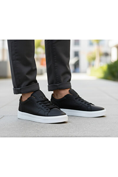 Elit 9152 Black and White Flat Sole Comfortable Casual Men's Classic Sports S...