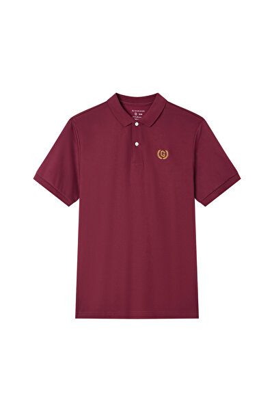 Giordano قميص بولو رجالي قصة ضيقة ضيقة مصنوع من القطن المتشابك بتقنية ليكويد ...