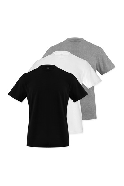 Store (3 Colors 3-Pack) Crew Neck Men's Slim Fit Basic T-Shirt 100% Cotton
