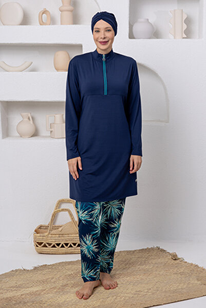 MARESİVA Grayson Stretch Fabric Long Sleeve Battal Hijab Swimsuit 2801