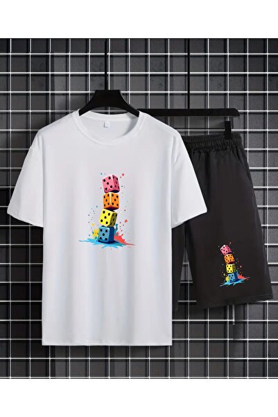 x-compass life Unisex Women Men Shorts Colorful Dice Printed