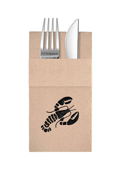 Story مناديل ورقية ملونة من ورق الكرافت مقاس 40 × 40 سم، مزينة بنمط جراد البح...