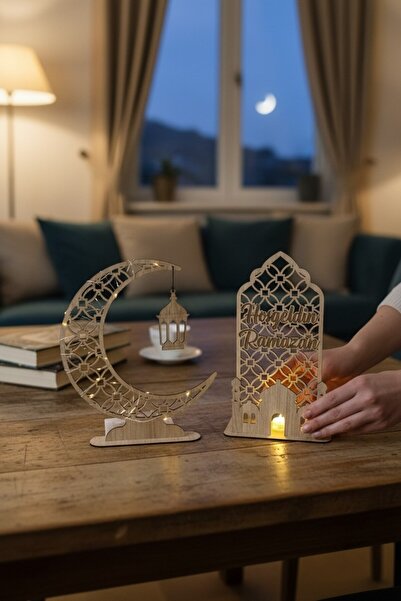 Grafiza Hoşgeldin Ramazan Ahşap Masaüstü Seti | Ramazan Süsü