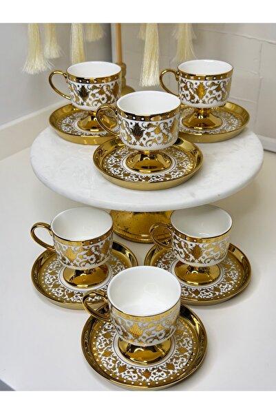 cicizuccaciye Mondel 6 Kişilik Porselen Türk Kahvesi Fincanı