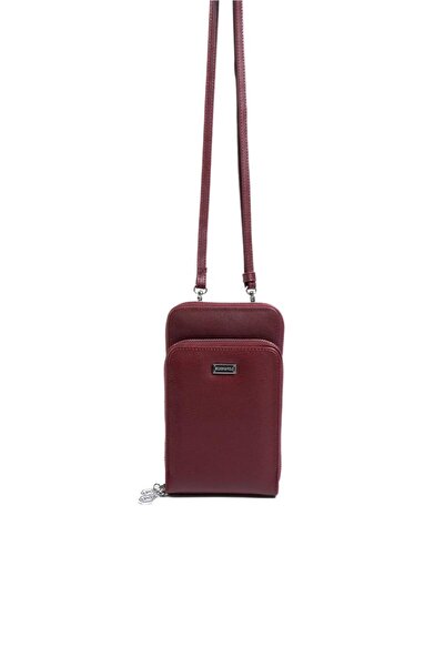 Silver Polo Silver & polo sp1011 women's phone bag - solid burgundy