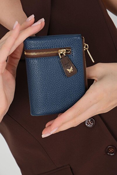 Silver Polo محفظة وحامل بطاقات من سيلفر آند بولو SP1197 باللون الأزرق الداكن