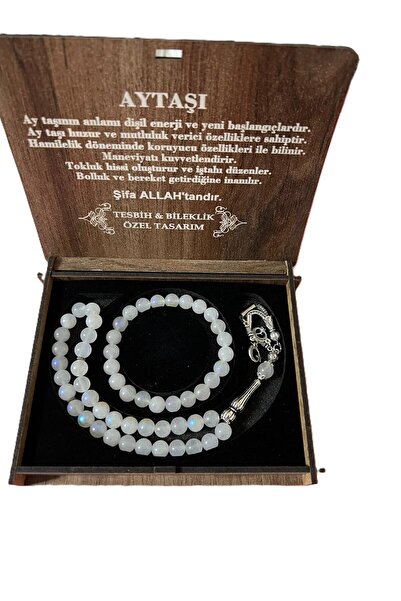 GÜLNAR BİJUTERİ Moonstone Rose Quartz Prayer Beads & Bracelet Set Special Des...