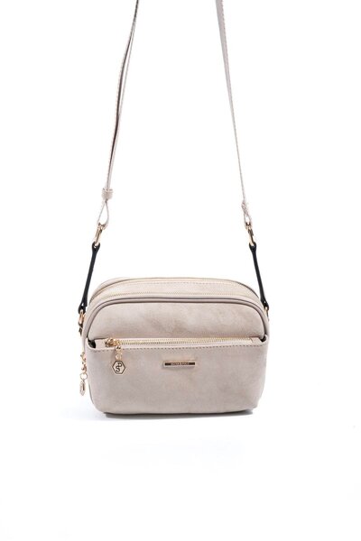 Silver Polo Silver & Polo Sp1162 Women's Crossbody Bag Suede Beige-Sand