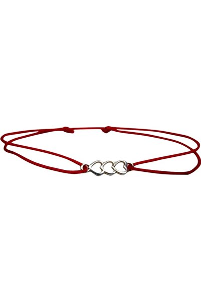 Flippy Adjustable Cord Bracelet, 925 Silver, Heart String, 0.5 g, 2 cm x 0.5 cm