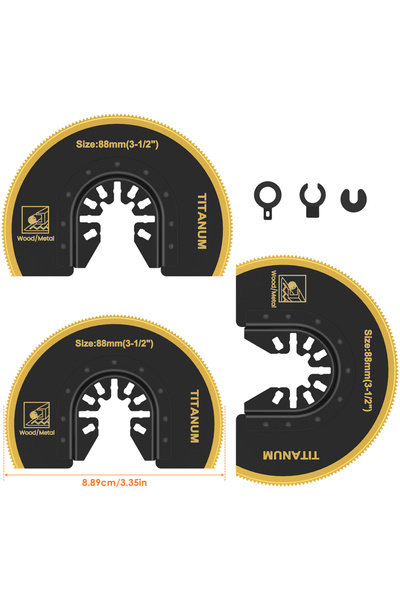 Choice4 3 شفرات منشار متعددة الاستخدامات نصف دائرية 8.9 سم، شفرة منشار متذبذب...