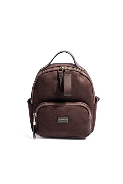 Silver Polo Silver & polo sp1130 women's backpack suede brown