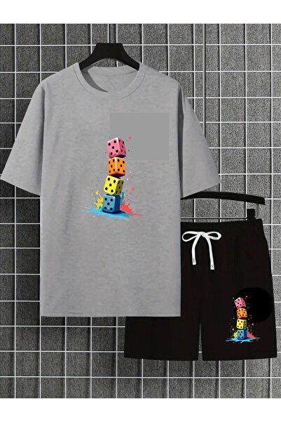 x-compass life Unisex Women Men Shorts Colorful Dice Printed