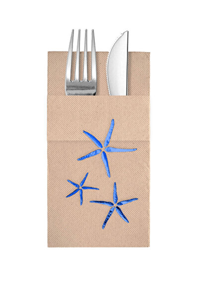 Story مناديل ورقية ملونة من ورق الكرافت مقاس 40 × 40 سم، منقوشة بنجوم البحر ا...