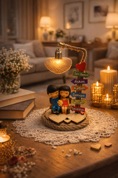 seymenbıçakçılık Kişiye Özel İsimli Işıklı Romantik Çift Biblo – Sevgi Sözlü ...