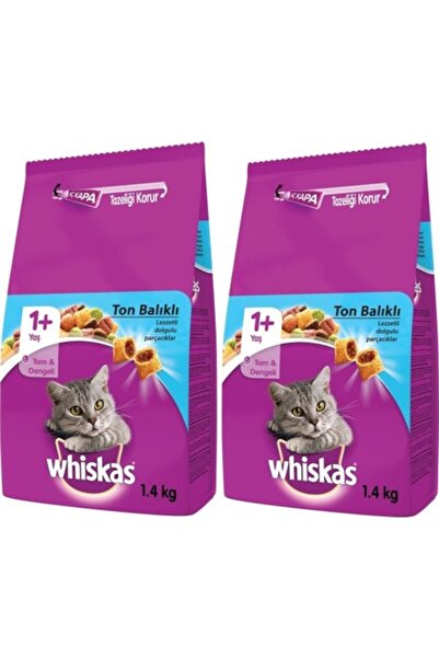 Whiskas Ton Balıklı Sebzeli Yetişkin Kuru Kedi Maması 1,4 kg x 2 Adet