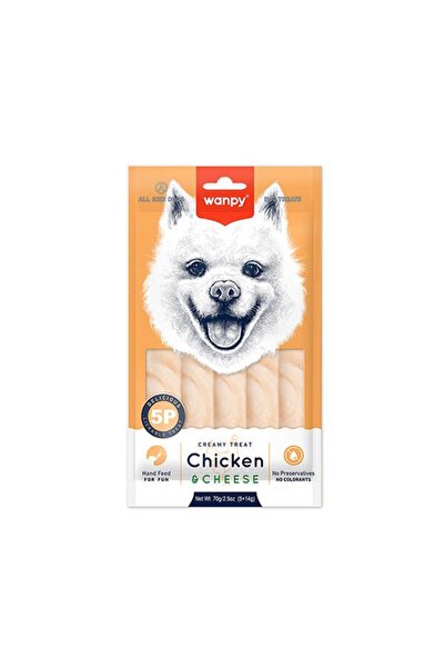 Wanpy Krema Tavuklu ve Peynirli Sıvı Köpek Ödülü 1 Adet 5x14 Gr