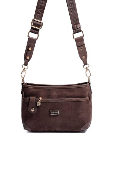Silver Polo Silver & Polo Sp1160 Women's Crossbody Bag Suede Brown