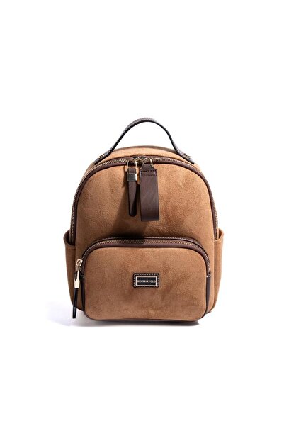 Silver Polo Silver & Polo Sp1130 Women's Backpack Suede Tan-Brown