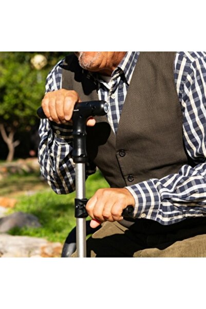 BellFyd Baston de mers reglabil multifuncțional cu LED, alarmă și ac mecanic