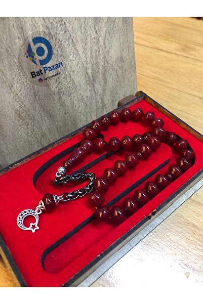 Black Sea Port سبحة من العنبر المقطوع بشكل زهرة