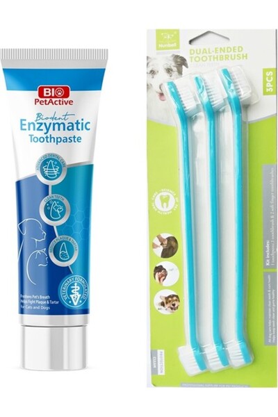 Bio PetActive Bio Pet Active Enzymatic Köpek Diş Macunu 100 ml + Diş Fırçası ...
