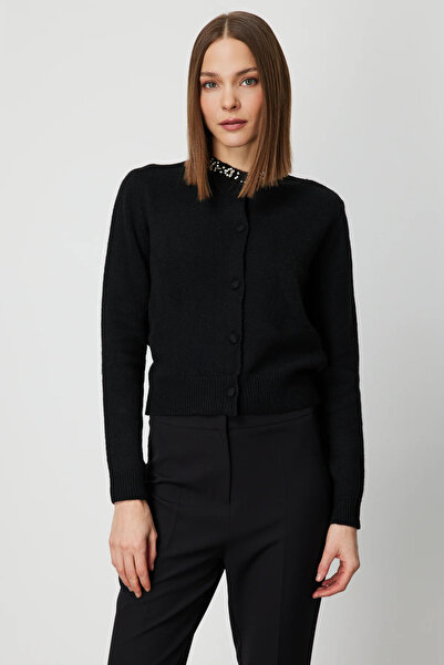 ON TRİKO Knitwear Cardigan with Stone Collar 63927