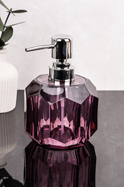 Dolkin Home 300ml Purple Soap Dispenser Thick Acrylic Mica Diamond Pattern Lu...