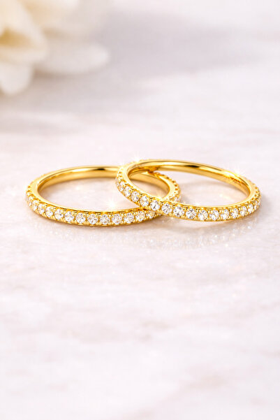 Laboratuvar Pırlantası Lp 0.10 karat tamtur yüzük(iki adettir. 14 ayar altın ...