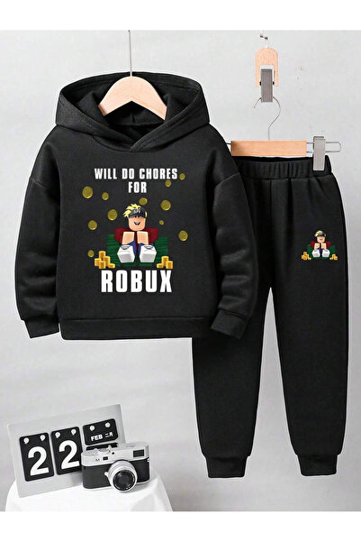 SVART WEAR Set de trening cu glugă și imprimeu Robux, bluză și pantaloni