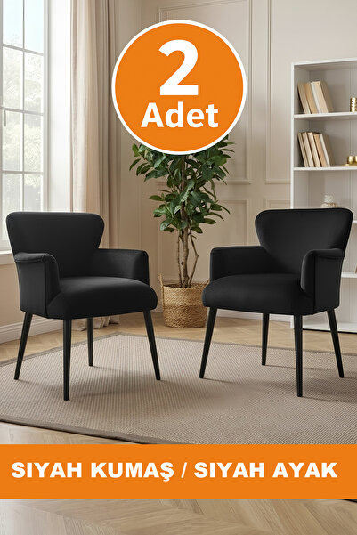 LOVİSSE HOME Siyah Quantum Berjer, Siyah Ayak Tekli Koltuk, Ofis, Bekleme, Ba...