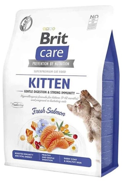 Brit Care Gentle Digestion & Strong Immunity Tahılsız Somonlu Yavru Kedi Mama...
