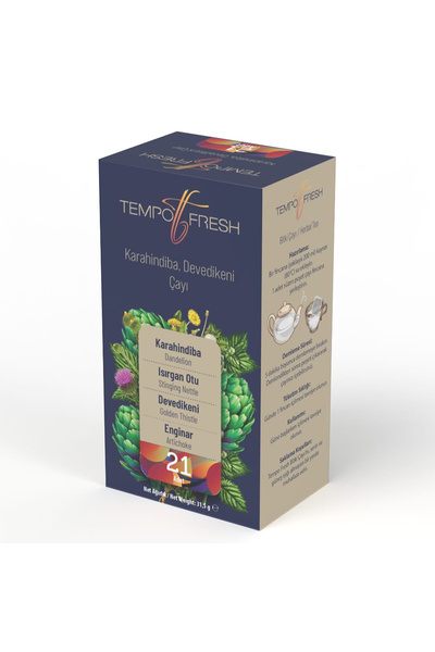TEMPOFRESH شاي تيمبو فريش من نبات الهندباء، نبات القراص، نبات الأشقر، والكرفس - أكياس