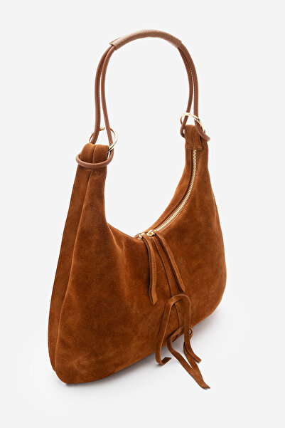 Marjin Geantă de umăr pentru femei din piele naturală cu fermoar și buzunar i...